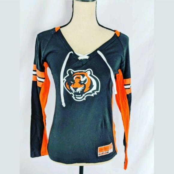 Majestic Tops - 🌺Bengal's Football sexy lace up Long Sleeve Tee S